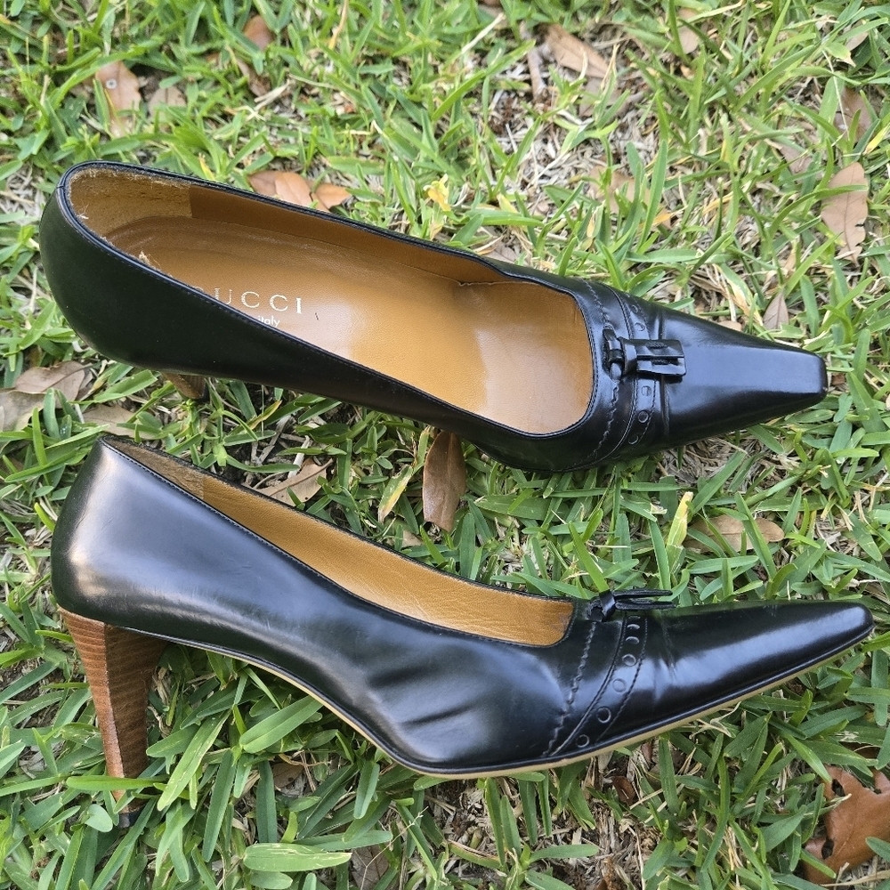 Gucci Classic Women's Mid-Heel Brown Leather Pump, Size 9B - Picture 12 of 13